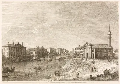 View of Dolo, A Town on the Brenta, West of Venice av Canaletto