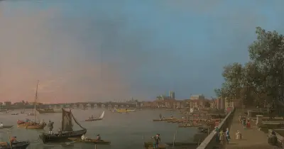 Westminster z okolic tarasu Somerset House, Canaletto
