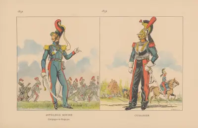 Artillerie Montée. Campagne de Belgique. 1831, Cuirassier. 1832 von Caran d'Ache