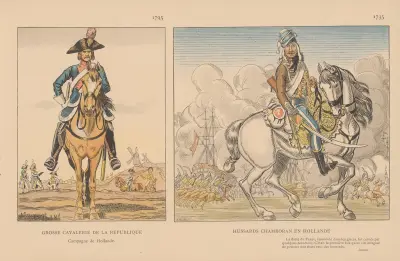 Grosse Cavalerie de la République, Hussards Chamboran en Hollande. 1795 von Caran d'Ache