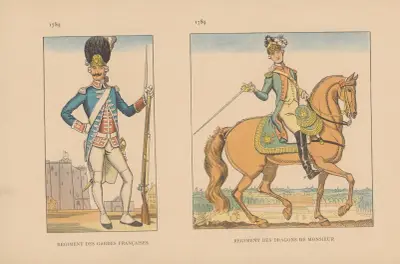 Regiment Des Gardes Francaises, Regiment Des Dragons de Monsieur. 1789 von Caran d'Ache