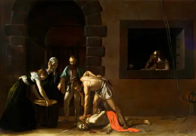 The beheading of St. John the Baptist av Caravaggio
