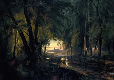 Forest path near Spandau av Carl Blechen