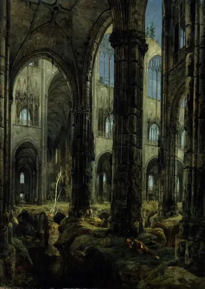 Gothic Church Ruins av Carl Blechen