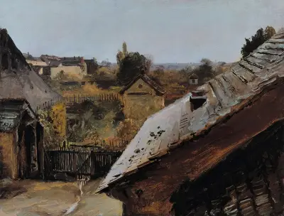 View of Roofs and Gardens av Carl Blechen
