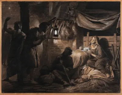 Adoration of the Shepherds – nr 1 av Carl Bloch