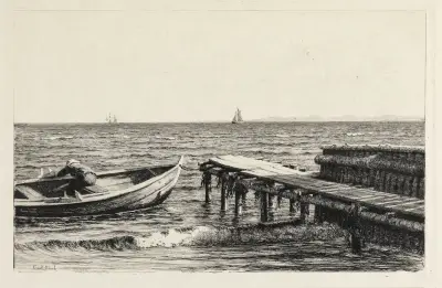 Båden ved broen av Carl Bloch