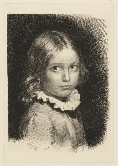 Child portrait of Clara Emilie Rose Bloch av Carl Bloch