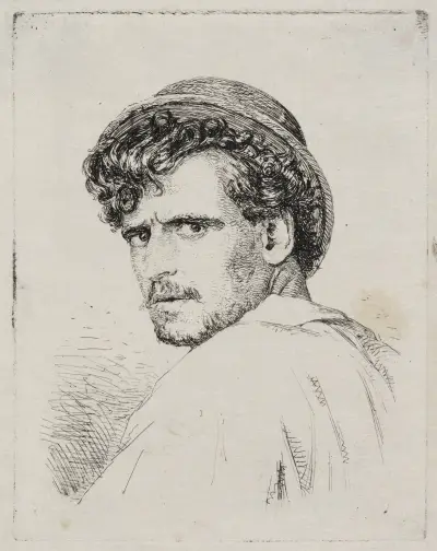 Head of an Italian av Carl Bloch
