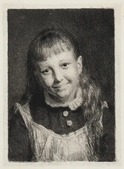 The Laughing Girl, Portrait of Ida Alma Bloch av Carl Bloch