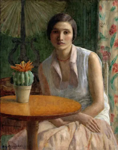 Portret kobiety (z kaktusem), Frederick Carl Frieseke