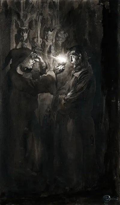 Illustration till 'Singoalla, vinden är min älskare' av Viktor Rydberg, 1894 – nr 4 av Carl Larsson