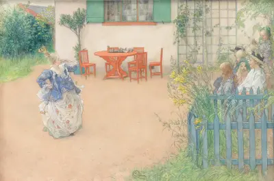Lisbeth som den onda prinsessan i sagan Fågel Blå av P.D.A. Atterbom av Carl Larsson