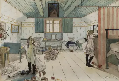 Mammas och de små flickornas rum av Carl Larsson