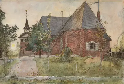 Gamla Sundborns kyrka av Carl Larsson