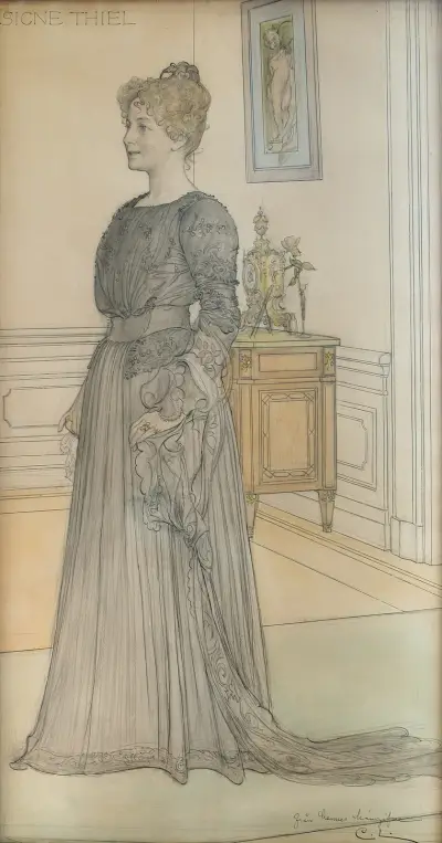 Porträtt av fru Signe Thiel, 1900 – nr 2 av Carl Larsson