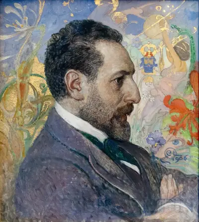 Porträtt av Oscar Levertin av Carl Larsson
