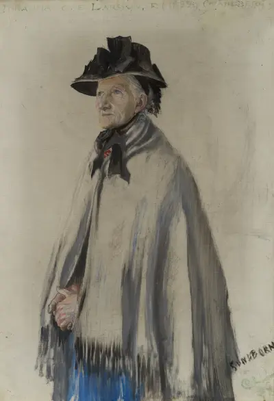 Porträtt av konstnärens mor av Carl Larsson