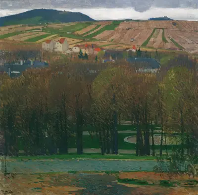 Blick von Heiligenstadt auf den Nußberg av Carl Moll