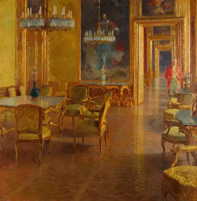 Interieur im Winterpalais des Prinzen Eugen von Savoyen in der Himmelpfortgasse av Carl Moll