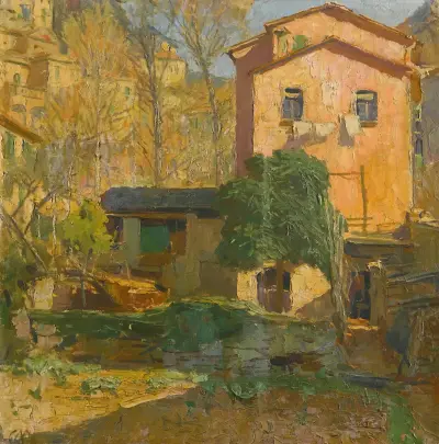 Landscape in the Riviera Ligure, Italy av Carl Moll