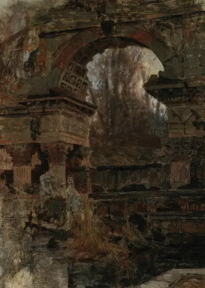 Römische Ruine in Schönbrunn av Carl Moll
