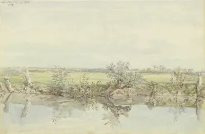 Blick auf die Nied bei Rödelheim av Carl Morgenstern