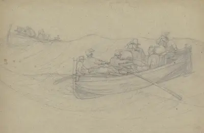 Zwei bemannte Boote auf hoher See av Carl Morgenstern