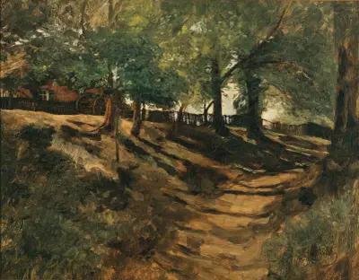 A Farmstead on a Country Road av Carl Schuch
