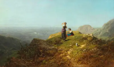 Widok na dolinę (Dwie dziewczyny na hali), Carl Spitzweg