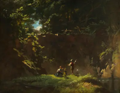 Dzieci łowiące ryby, Carl Spitzweg