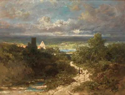 Krajobraz z rzeką, Carl Spitzweg