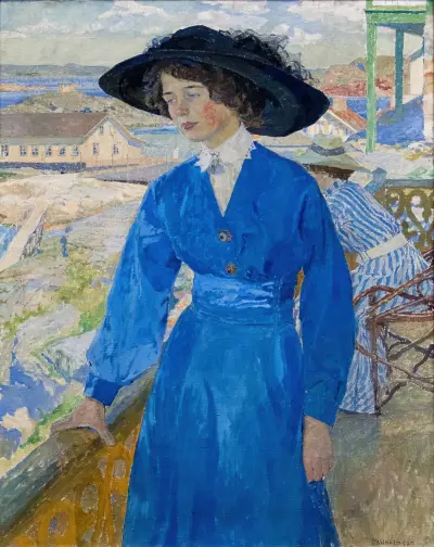 Mädchen in Blau, 1910 von Carl Wilhelmson