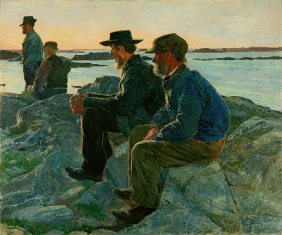 Auf den Felsen, Fiskebäckskil von Carl Wilhelmson