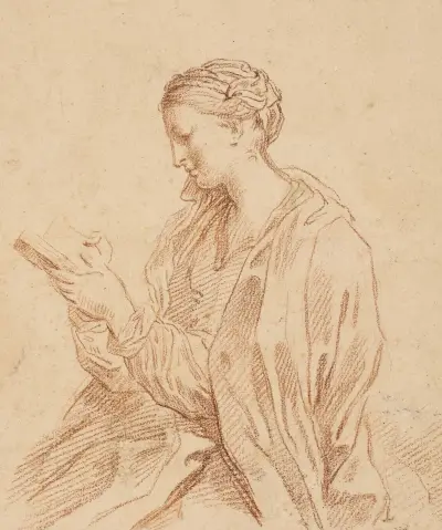 Woman reading, in profile to the left, Carlo Maratti