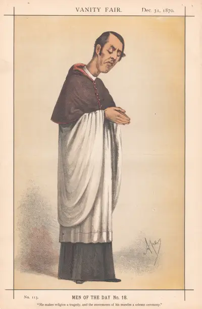 Clergy. ‘He makes religion a tragedy, and the movement of his muscles a solemn ceremony.’ Mackonchie. 31 December 1870, Carlo Pellegrini