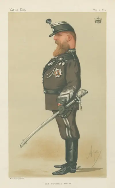 Military and Navy; ‘The Auxillary Forces’, Viscount Bury, May 1, 1875, Carlo Pellegrini