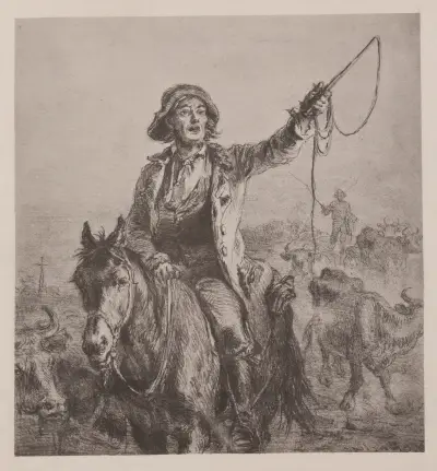 Herdsman driving cattle av Felix Octavius Carr Darley