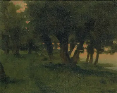 On the Banks of the Rhine, near St. Germain at Mont d’Or von James Carroll Beckwith