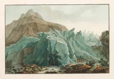 La Lutschinen sortant du Glacier inférieur du Grindelwald av Caspar Wolf