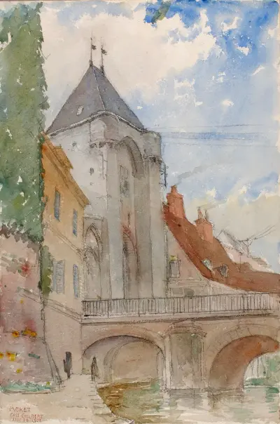 Bridge at Moret, France av Cass Gilbert