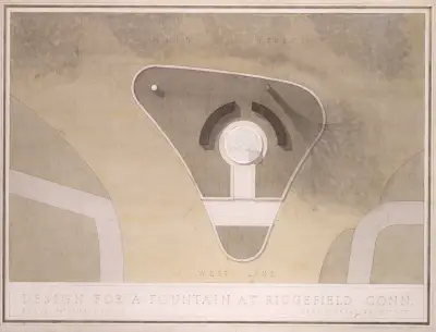 Design for Fountain, Ridgefield, Connecticut av Cass Gilbert
