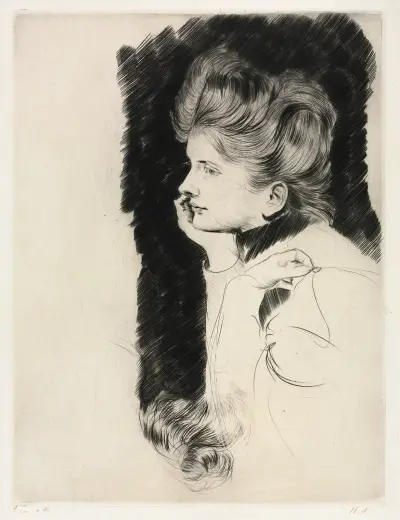 Head of a Woman av Paul César Helleu