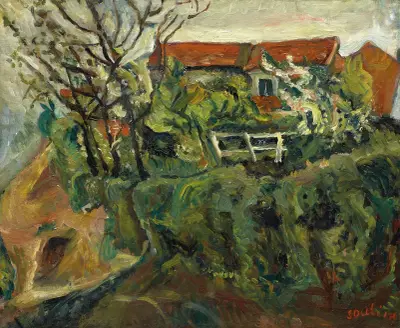 Maisons dans un paysage av Chaïm Soutine
