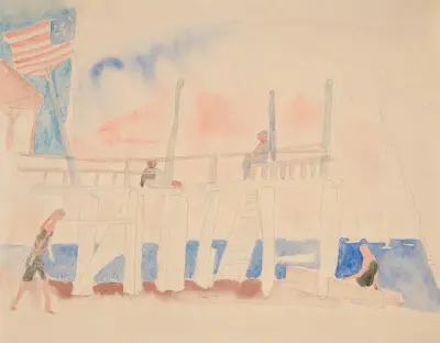 Pier With Four Figures av Charles Demuth
