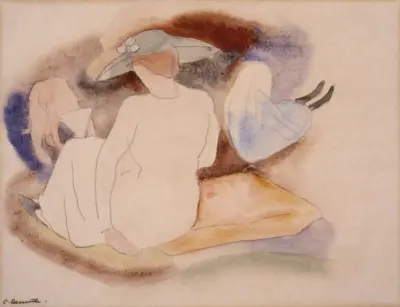 Woman with Hat and 2 Figures av Charles Demuth