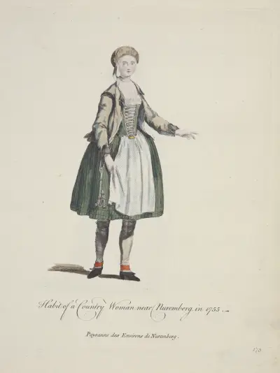 Habit of a country woman near Nuremberg in 1755. Paysan des environs de Nuremberg. av Charles Grignion