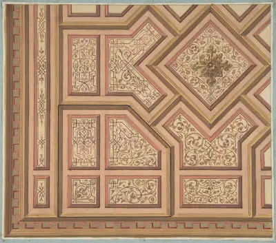 Design for Ceiling, Château de Cangé av Jules-Edmond-Charles Lachaise