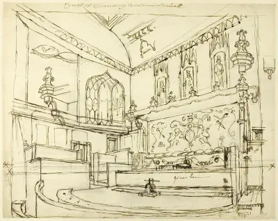Court of Chancery, Westminster Hall, Augustus Charles Pugin