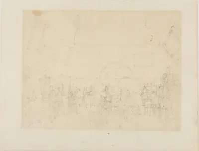 Study for British Institution, Pall Mall, from Microcosm of London, Augustus Charles Pugin